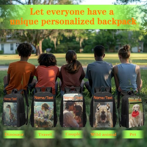 Custom Backpack Personalized Backpacks With Logo Photo Customize Your Image Text Name Waterproof Laptop Bag for Men and Women Gift Outdoor Sports Travel Work Office Shopping Party4