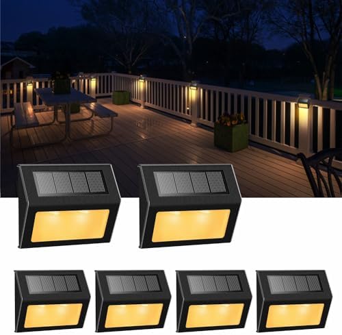 Illuminate Your Outdoors: Explore the Top Solar Deck Lights 5 XLUX Solar Lights for Steps Decks Pathway Yard Stairs Fences, LED lamp, Rainproof, Black Metal Housing, 6 Pack