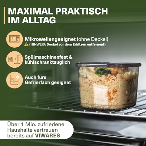 Viwares Vorratsdosen mit Deckel Luftdicht, 12er Vorratsbehälter Set BPA-Frei, Vorratsdose zur Müsli Mehl Aufbewahrung Küche, Praktische Organizer Küche, Frischhaltedosen für Lebensmittelaufbewahrung