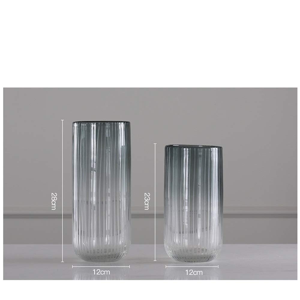 Vase en verre pour fleur au design léger et stable 12x28cm