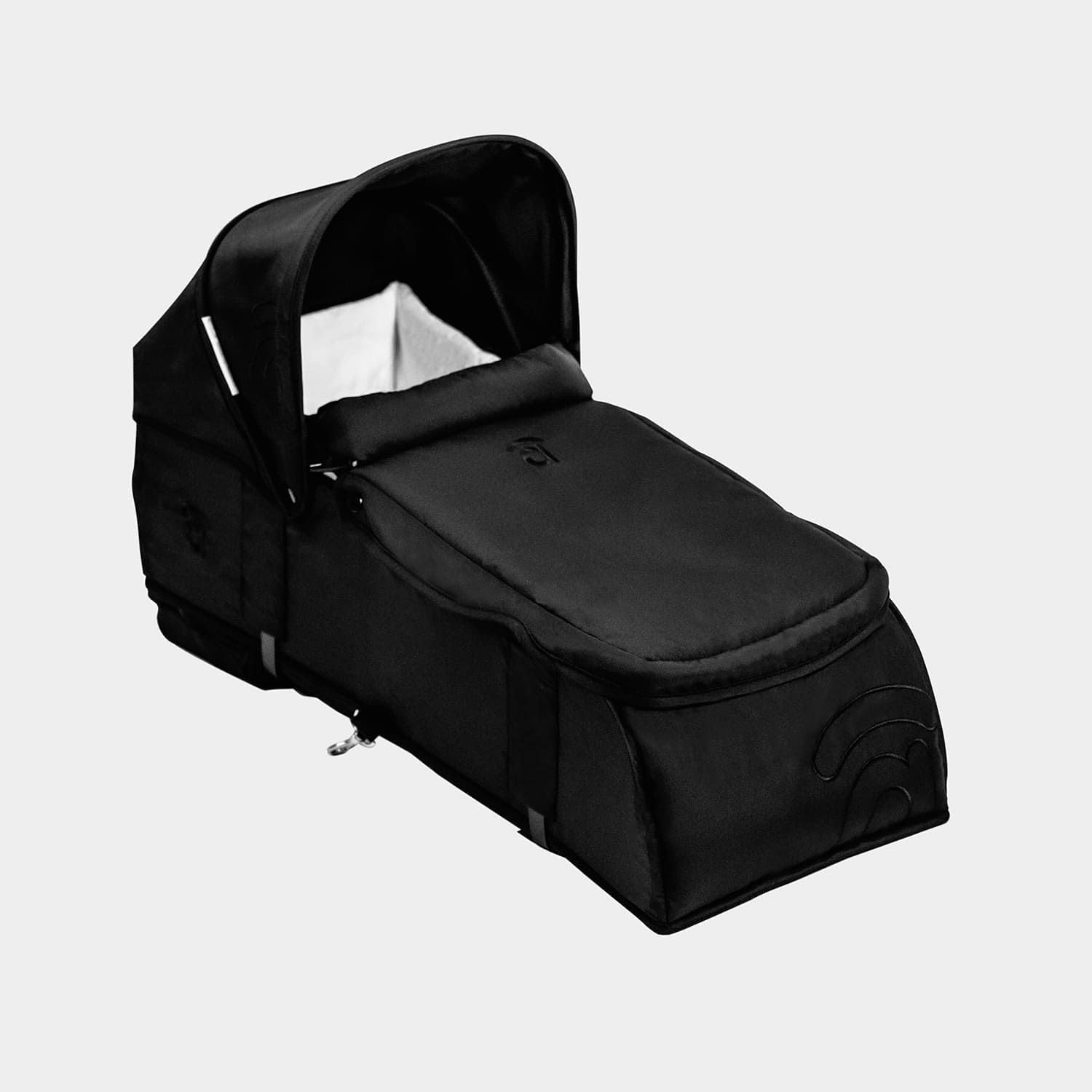 Asalvo CARRYCOT Capazo para Silla Doble Bro, Asas de Transporte, Capota con ventilación, Plegado Compacto, Colchón Incluido, Desde 0 Meses hasta 9kg, Negro