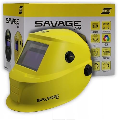Miniatura 3 de ESAB 0700000491 SAVAGE A40 - Casco de soldadura amarillo con oscurecimiento automático, ajuste de sombra externo, oscurecimiento automático de