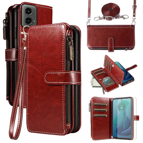 Protégez votre Moto G 5G 2024 avec cette coque portefeuille zippée anti-rayures