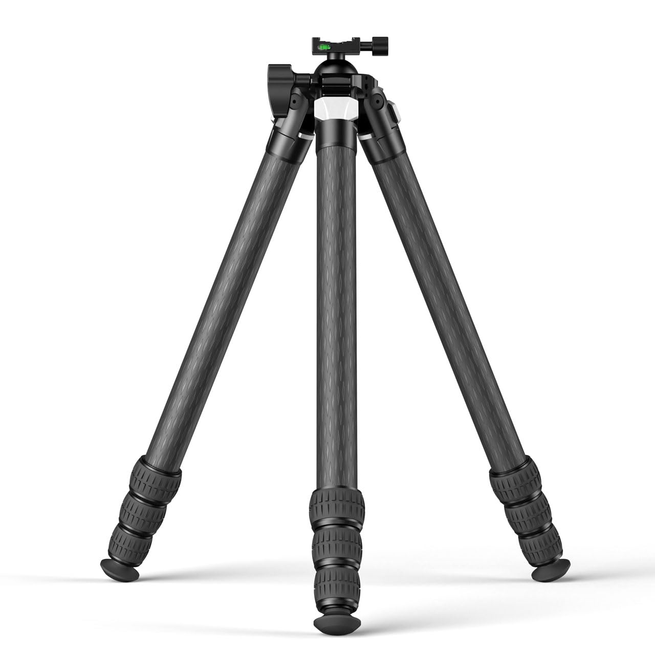 Carbon Fiber Djustable Shooting Tripod with Bubble Level,360 Degree BallHead,with Arca Swiss Quick Release Plateand Hands-Free Operation for Hunting,Shooting,and Outdoors