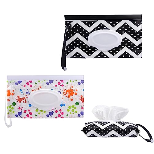 Dispensador de Toallitas,2PCS Dispensador Toallitas Bebe,Bolsa Toallitas Bebe Portátil,Bolsa para Toallitas,Bambebe Funda Humedas Toallitas Bebe,Viajes Bebe Mojado Tejido Caja