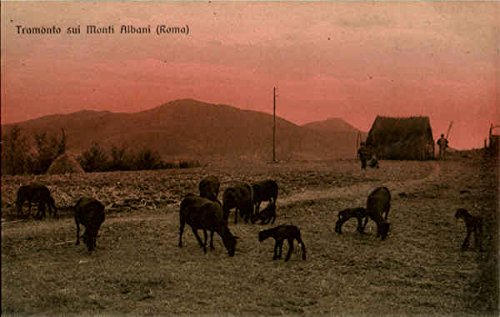 Tramonto Sui Monti Albani Roma, Italy Original Antique Postcard