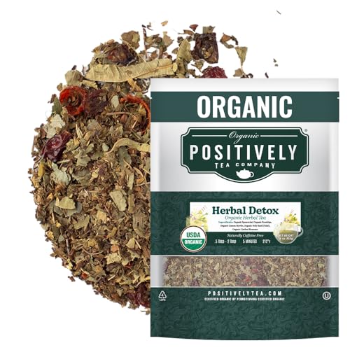Image of Organic Positively Tea Company, Herbal Tea, Refreshing Botanical Blend with Tulsi, Spearmint & Rosehips, Loose Leaf, 16 Ounce