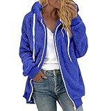 clearance Sherpa Fleece Jacket Women Cute Plus Size Zip Up Hooded Fuzzy Teddy Coat Casual Warm Winter Shearling Coats 2024 casaco feminino inverno Blue 4X