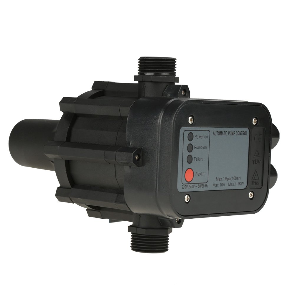 Bomba de agua autocebante, 220V Negro Bomba de agua autocebante Presostato Controlador automático