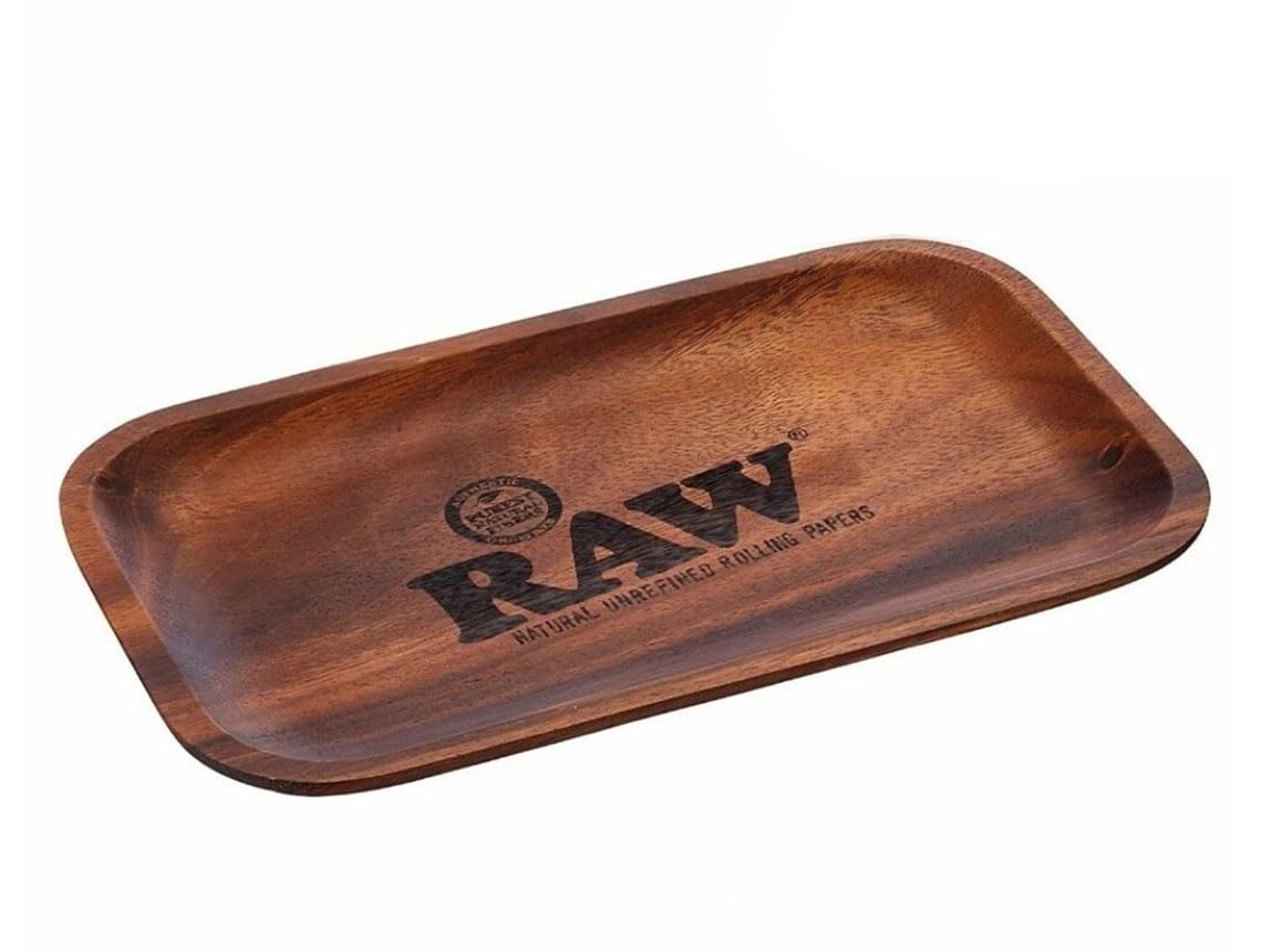 Raw Brown Genuine Wooden Rolling Tray By