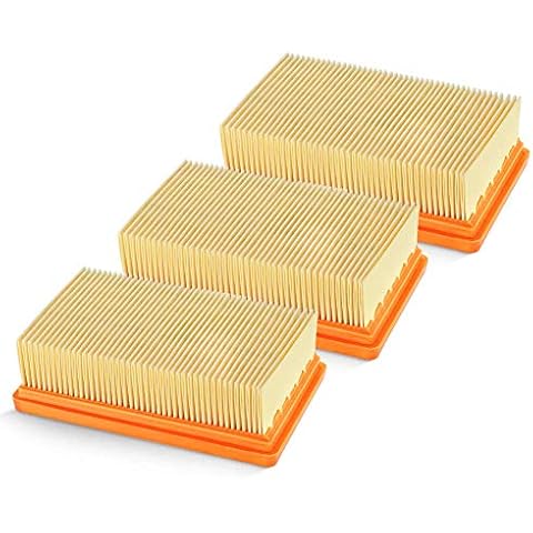 Isincer 3 Pack Flat-Pleated FIlter for Karcher MV4 MV5 MV6 WD4 WD5 WD6 Wet- Dry Vacuum Cleaner - s 2.863-005.0 Cover