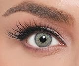 ICONIC farbige Kontaktlinsen DIAMOND – stark deckende Monatslinsen für 3 Monate in Hellgrün & Grau, besonders natürliches Ergebnis für alle Augen - 1 Paar