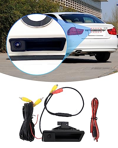 LIMBQS Interruptor de puerta trasera para BMW E90 E92 E60 E84 E70, botón de liberación de bloqueo de tapa de maletero para BMW 1 3 5 Series X6 X5 X1 (con cámara)