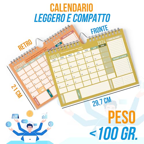 Calendario-2023-da-Muro-A4-Calendari-per-Parete-15-Mesi-Settembre-2023-Dicembre-2024-Planner-da-Appendere-Mensile-210-x-297-cm