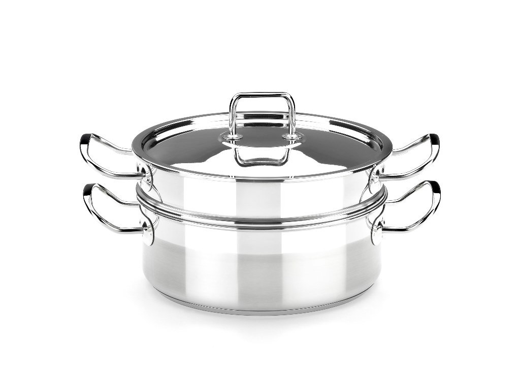 BRA Profesional | Set para cocinar al Vapor con Tapa 20 cm | Acero Inoxidable 18/10