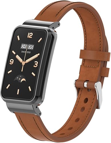 Miniatura 4 de Correa de repuesto de cuero ajustable y cómoda con marco de metal para Xiaomi Band 7 Pro (no incluye rastreador)