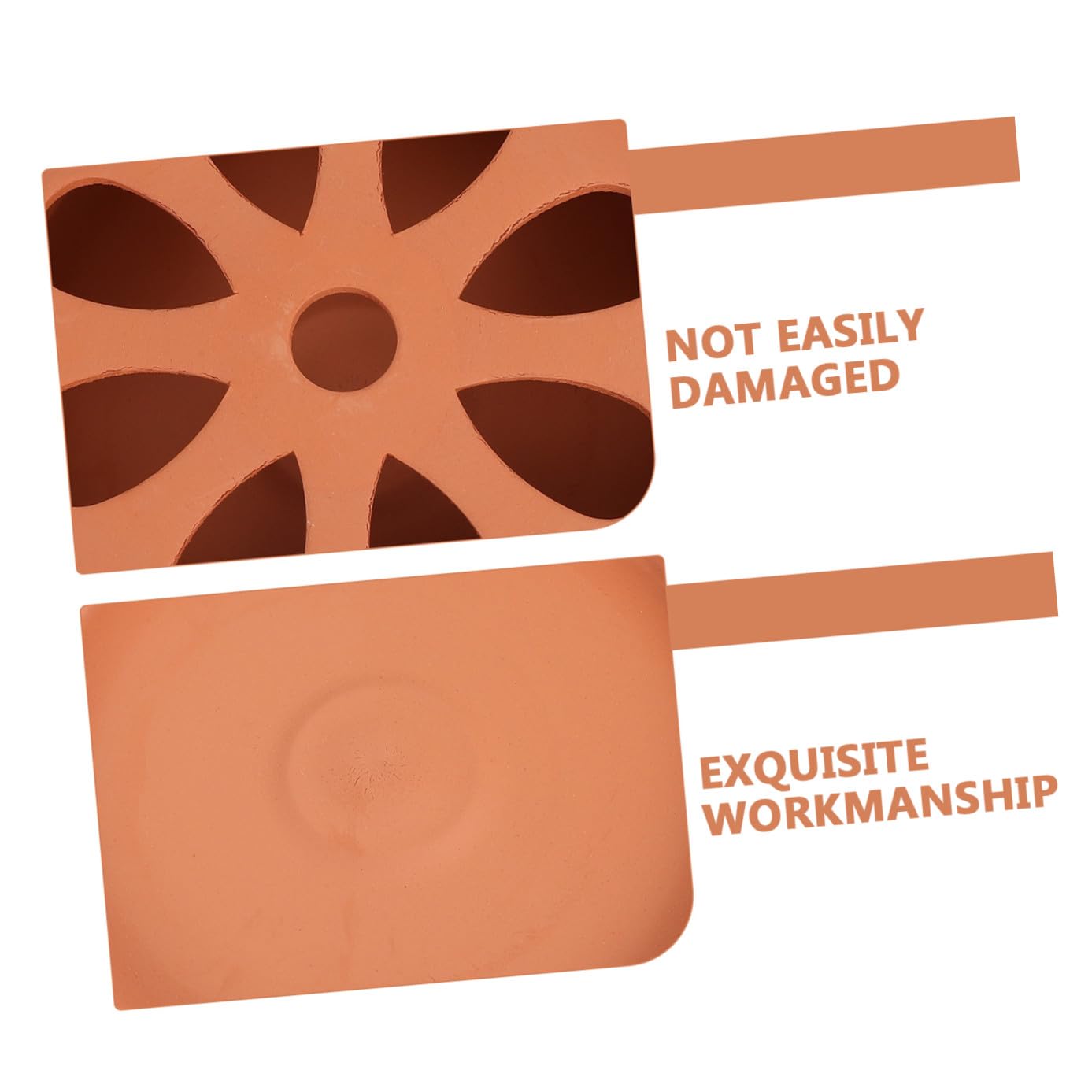 COLLBATH Porta Zampirone da Esterno Terracotta in Terracotta, 2 Pezzi, Coperchio Traforato, Uso Sicuro All'aperto per Pesca e Patio