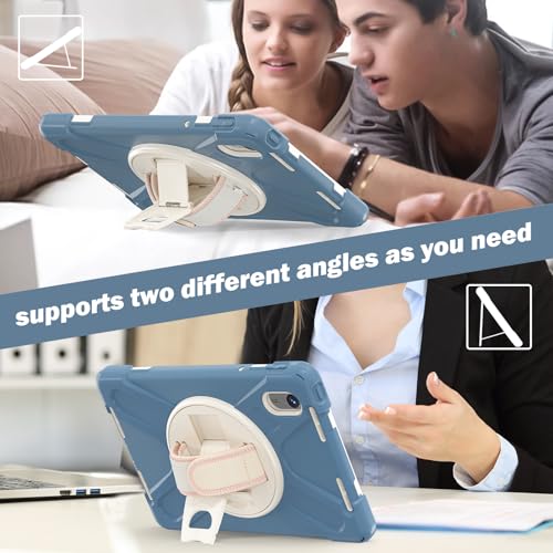 Image of ProElite Cover for Motorola Pad 60 Neo 11 inch 2025 Cover Case, Rugged 3 Layer Armor case cover for Motorola Pad 60 Neo 11 inch with Hand Grip & Rotating KickStand with Shoulder Strap, Cornflower Blue