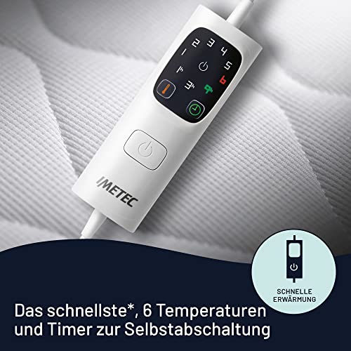 Imetec Scaldasonno Adapto, Maxi-Spann-Wärmeunterbett für Einzelbett, 195x90 cm, geringer Stromverbrauch, schnelle Erwärmung, indiv. Temperatur, hypoallergenes gestepptes Gewebe, Steuerung mit 6 Temp.