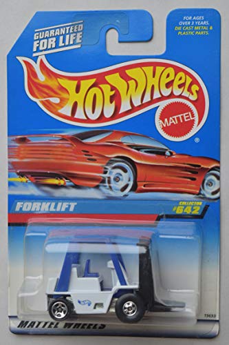 Hot Wheels 1:64 Scale DIE CAST, White/Blue Forklift #642 miniatura 1