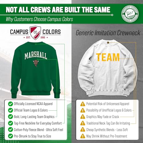 Image of NCAA College Sweatshirt Fleece Crewneck Pullover for Men and Women | Officially licensed NCAA college gameday crewneck pullover - 9 oz fleece lined sweatshirt with arch and logo design