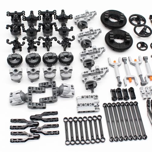 Image of 136PCS Pneumatic Kits - Compatible with Mainstream Technic Parts, Replacement Pieces - Hydraulics, Pump, Push Rod, Connectors