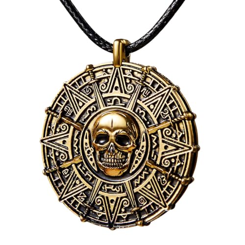 Spooktacular Creations Collar de moneda pirata, collar de