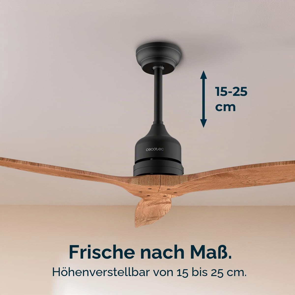 Cecotec - Deckenventilatoren EnergySilence Aero 5270 DarkWood, DC 40W Motor, 132 cm, 3 Klingen, Steuerung, Timer, 6 Geschwindigkeiten, Sommer und Winter, einstellbare Höhe 15 oder 25 cm, Leise