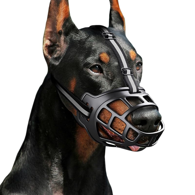NALEINING Dog Muzzle, Anti-chewing and Anti-barking, Adjustable, Professional Dog Muzzle Fits Dogs of Many Ages (NO.4,Black1)