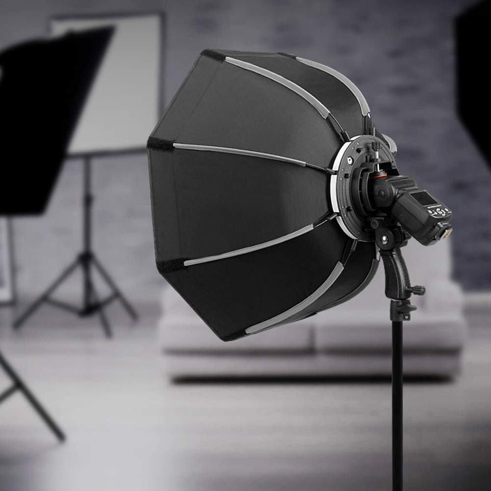 Yunir Profesjonalna fotografia Softbox, KS65 cm/65.0 cm przenośny uniwersalny składany aparat Speedlight Softbox Flash Diffuser, do studia fotograficznego, głowica błyskowa i Monolight