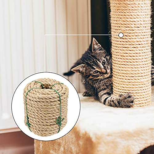 Cuerda de sisal 1/2 pulg, 100 pies para rascador de gatos miniatura 6
