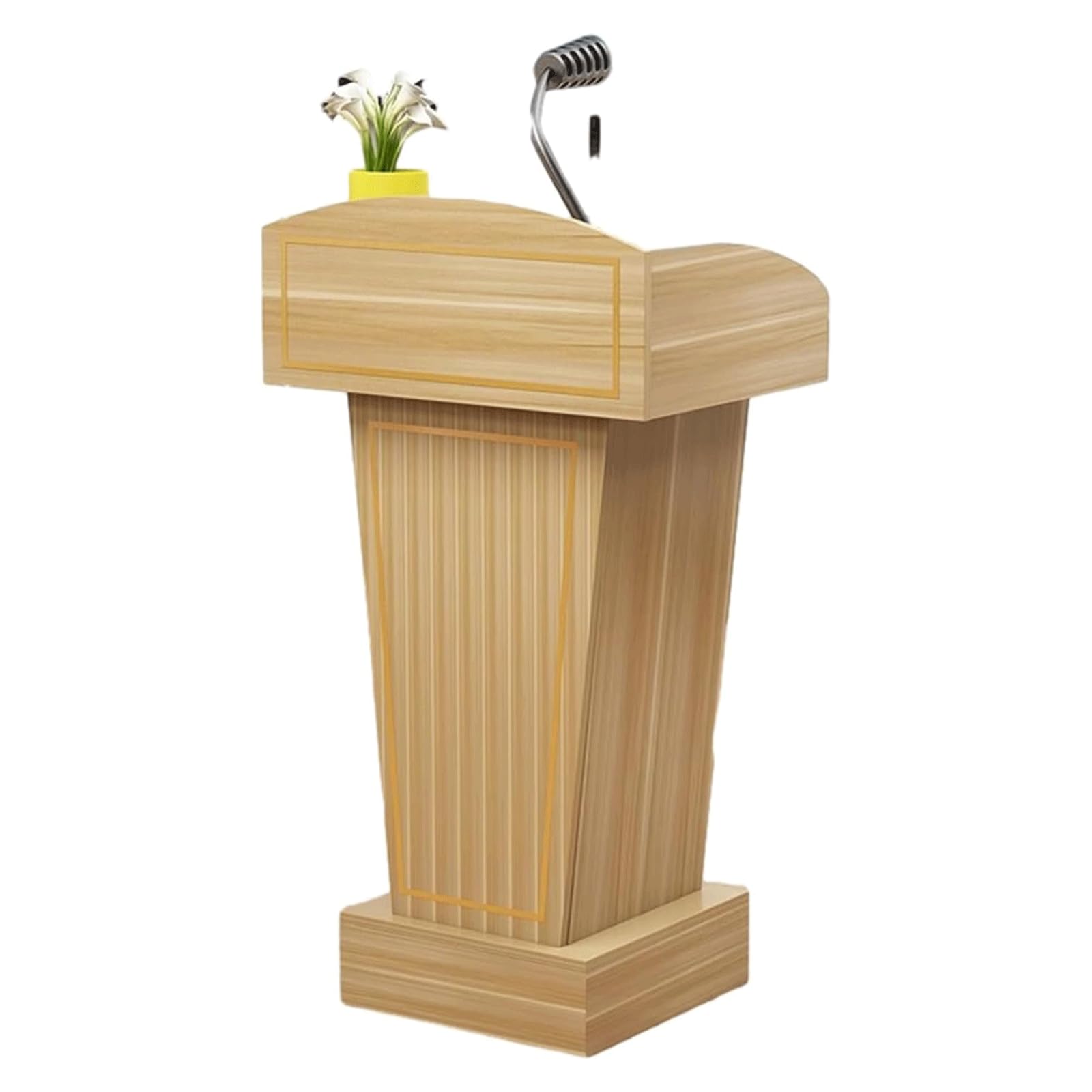 DUANHOZ Large Podium Church Lecterns Wooden Podium Stand Classroom Speech Debate Pulpits with Copper Strips Decorated Lecterns (D)