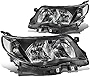 DNA Motoring HL-OH-SFOR09-BK-CL1 Black Housing Clear Corner Headlights Replacement For 09-13 Forester