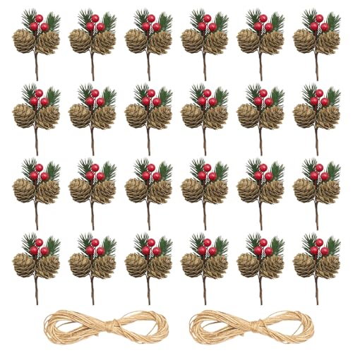 QITHGYD Adventskranz Deko, Deko Adventskranz, 26 Stück Doppelte...