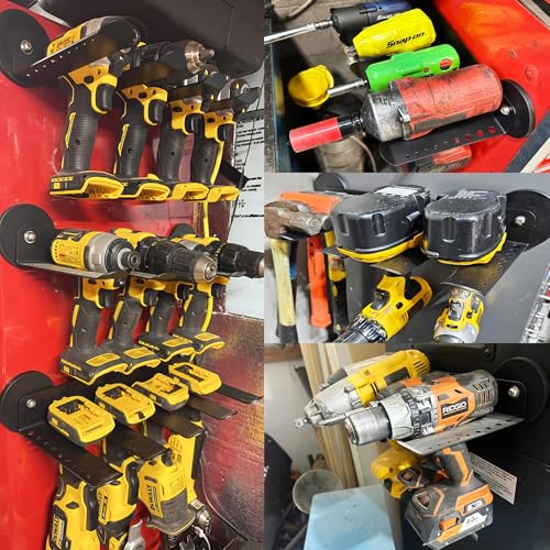 Ulibermagnet Power Tool Organizer, 3 Slot Utility Storage Rack Shelf With Screwdriver Holder,Wall Mount Heavy Duty Cordless Drill Holder,Removable Tool Rack Suitable For Garage thumb #3