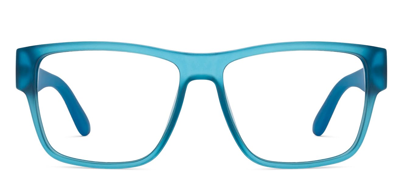 LENSKART BLU | Blue Billion Collection | Zero Power Blue Cut Computer Glasses | Anti Glare, Lightweight & Blocks Harmful Rays | UV Protection Specs | Blue Multicolor | Men & Women | Large | LB E16411