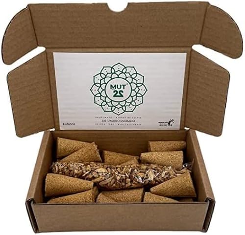 20 Conos Incienso Palo Santo 100% Natural y 1 Bolsita de Chips de Palo Santo Ecológico, Madera Sagrada (Bursera Graveloens), Sahumerio Natural y Limpiezas Energías Negativas Cover