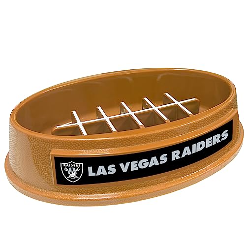 Image of NFL Super-Bowl - Las Vegas Raiders Slow Feeder Dog Bowl, Football Design for Healthy Digestion, Non-Slip Pet Feeder for Large & Small Dogs & Cats