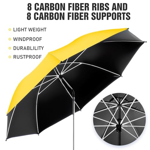 Image of 2 PACK Beach Umbrella with Clamp, 360 Adjustable Umbrellas for Chair, UPF50+ Umbrella for Beach Chair, Patio Chair, Wheelchair, Camping Chair, Golf Carts (Chair Not Included)