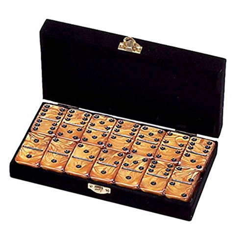 Domino Double 6 Gold Marbleized Tiles Jumbo Tournament Size