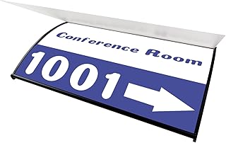 SINKAA Office Sign Holder for Door - Curved Mount Name Plate Holder Frame Display 10 x 6 Inches Sturdy Aluminum with Adhesive Tape , Plastic Film Included