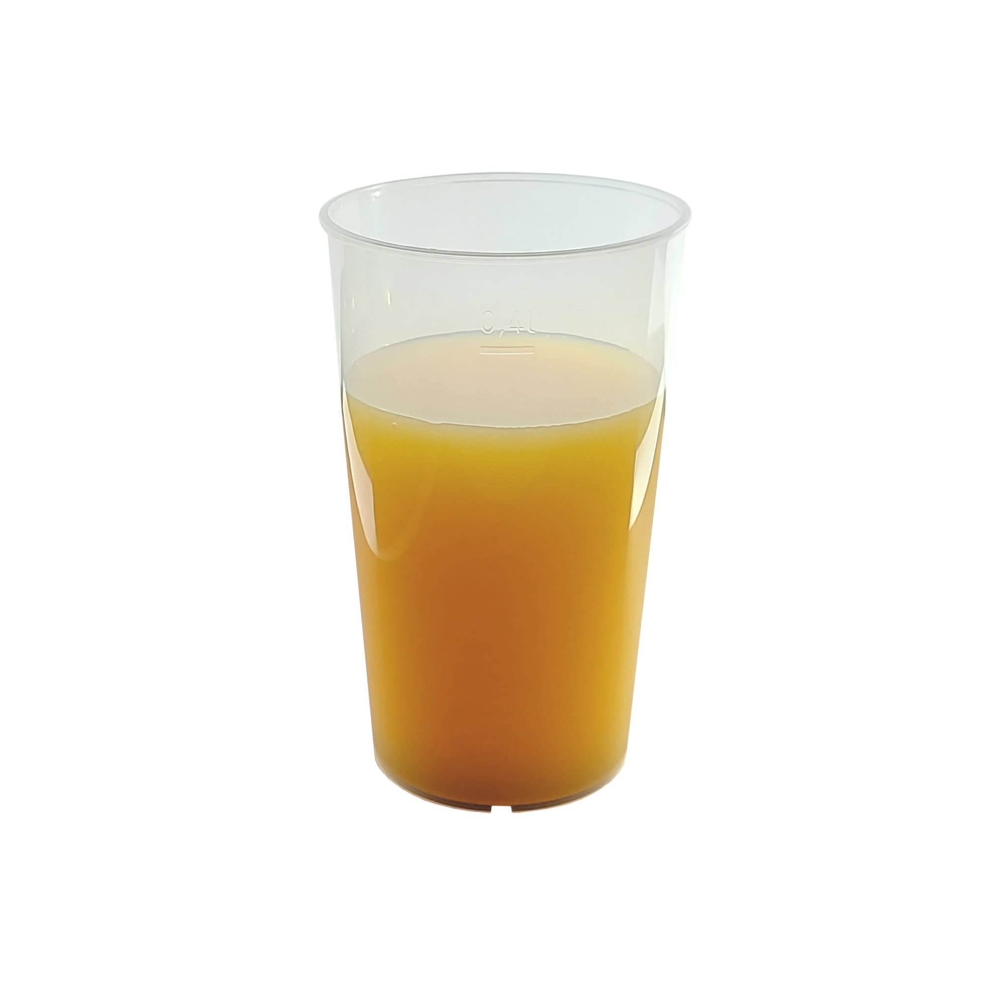 Gastro-Bedarf-Gutheil 50 Extra Starke Mehrwegbecher 400ml 0,4l 16oz mit Eichstrich Formstabile Trinkbecher, Bierbecher, Eventbecher mit extra dicker Wand