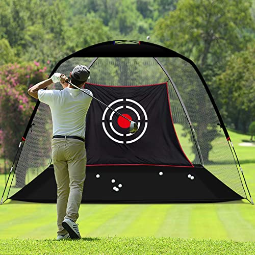 Golf Net Practice Nets for Swing Hitting Game Backyard Garage Indoor Outdoor Portable