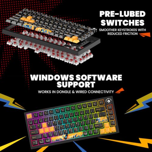 Image of Cosmic Byte Phantom TKL Tri- Mode 2.4GHz + Bluetooth + Wired 5-PIN Hot Swap Mechanical Keyboard | PBT Keycaps | 5-Layer Gasket Mount | Pre-Lubed Outemu Red Switches | RGB | Software (Black)