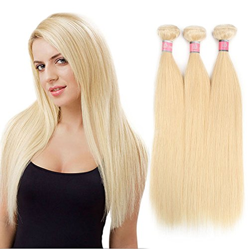 613 Blonde Virgin Hair Straight human hair 16 18 20 inch, Pack Of 3,100g/Bundle,Honey Blonde Brazilian Hair Weave,7A Blonde Human Hair boundles