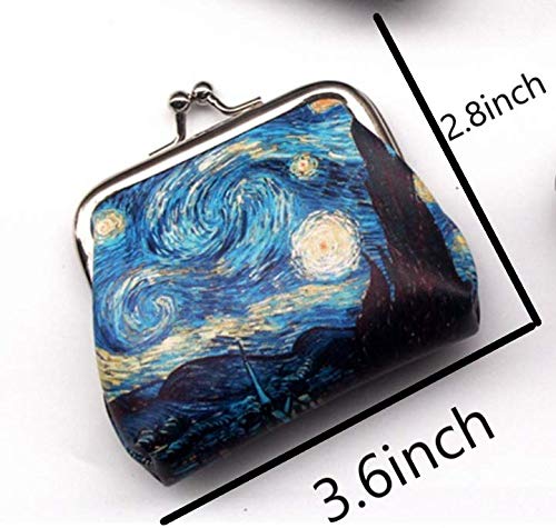 Mini Clasp Coin Purse – Cute Abstract Pattern Pouch For Coins, Keys, Cash – Retro Style Gift For Girls, Women, Kids (Green)