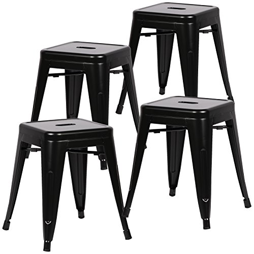 Poly and Bark Trattoria 18 Inch Metal Side Dining Chair and Bar Stool