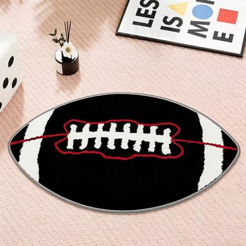 Tapete futbolístico negro 32x20 pulgadas para dormitorio