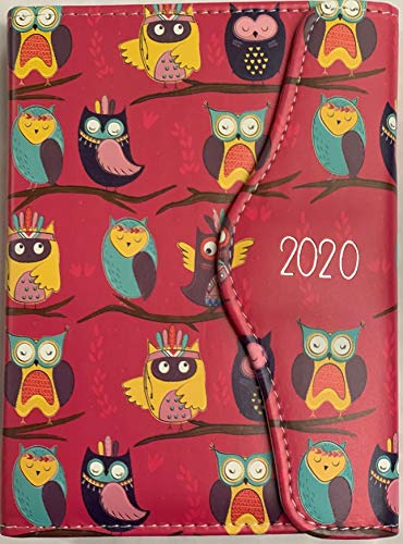 Télécharger Tallon Agenda 2020 1 jour par page avec bouton pression Motif chouette Rouge Format A6 Gratuit