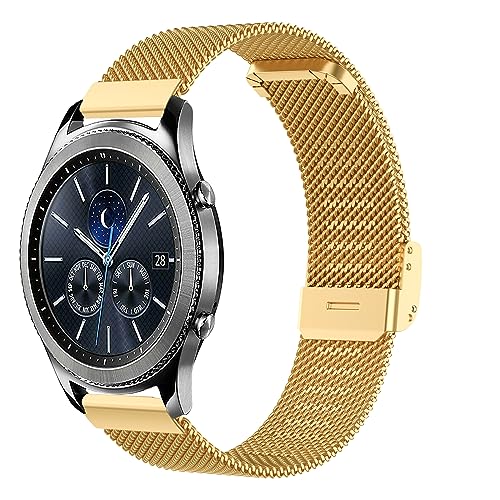 Image of ACM Watch Strap 20mm compatible with Compaq Q Watch Smartwatch | Steel Metal Adjustable Belt Chain Band